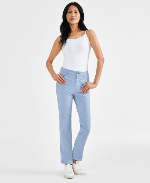 Women's High Rise Straight-Leg Jeans, Regular, Short and Long Lengths, Created for Macy's