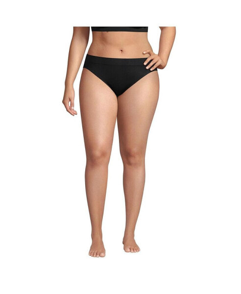 Plus Size Seamless Mid Rise High Cut Brief Underwear - 3 Pack