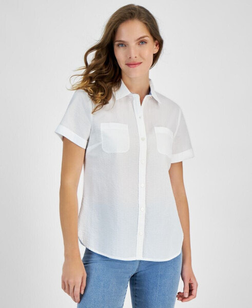 Women's Short-Sleeve Button-Front Shirt