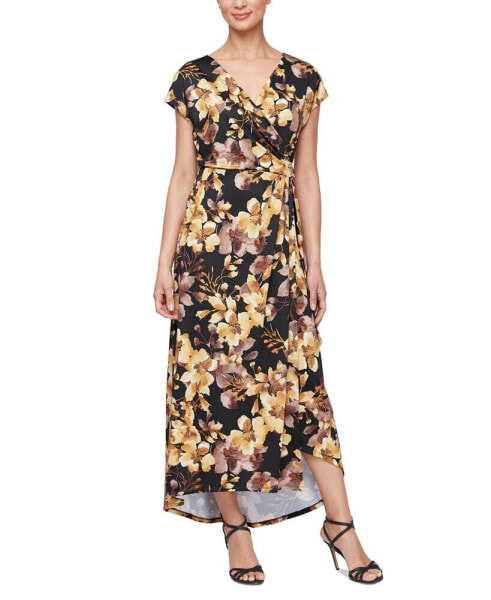 Women's Printed Surplice-Neck Sleeveless Dress