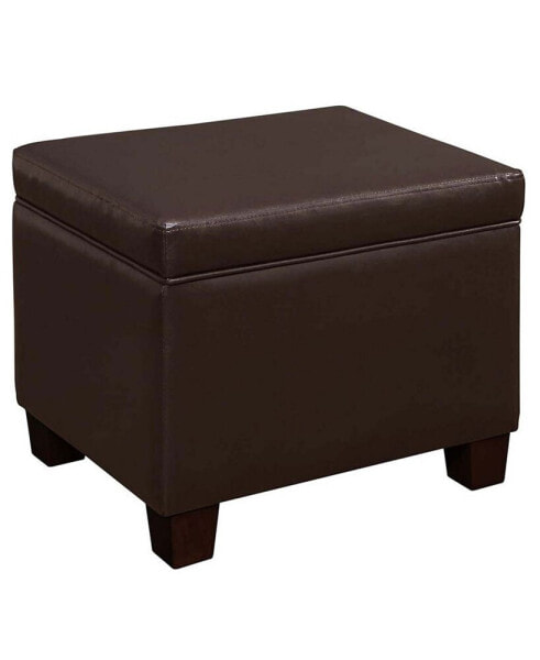 21.75" Faux Leather Madison Storage Ottoman