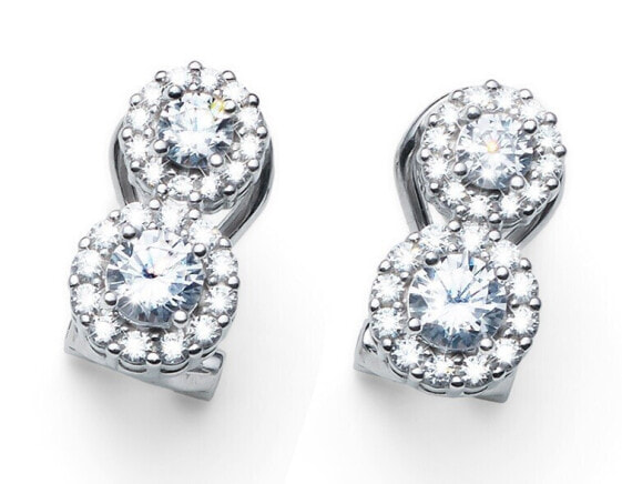 Beautiful glittering silver earrings Best 62136