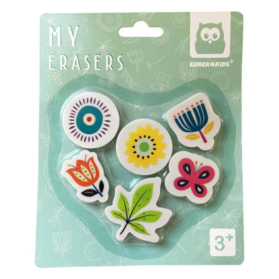 EUREKAKIDS Erasers - set of 5 flower-shaped units