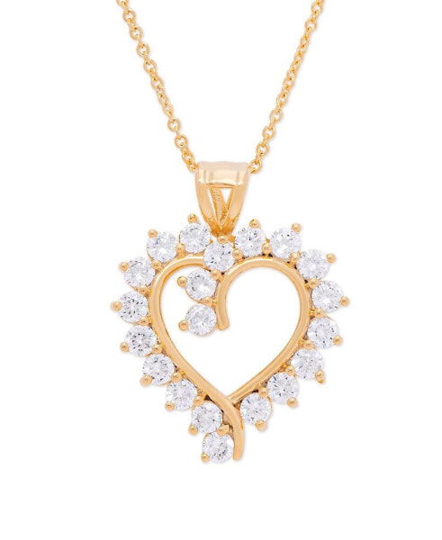 Gold Plated Cubic Zirconia Heart Pendant