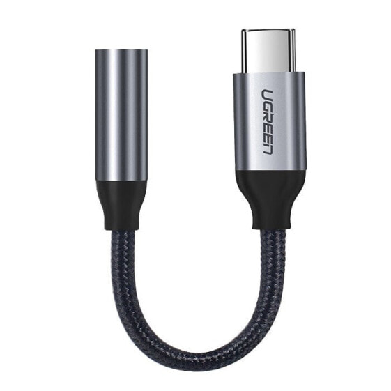 Подключение к 3,5 мм разъему для наушников UGreen Przejściówka на USB-C 10см - серый