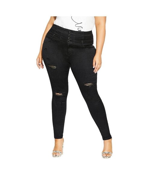 Women's Asha Rip Corset Skinny Jean