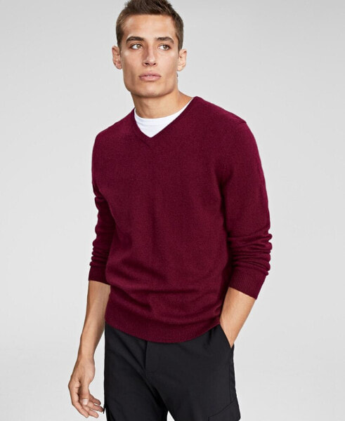 Men's V-Neck Cashmere Sweater, Created for Macy's