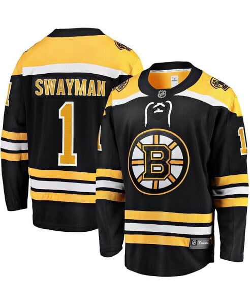 Men's Jeremy Swayman Black Boston Bruins 2017/18 Home Breakaway Replica Jersey