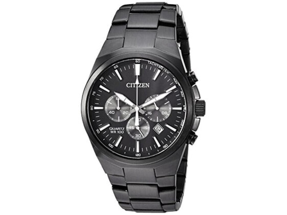 Citizen Men's Chronograph Quartz Black Stainless Steel Watch - AN8175-55E NEW