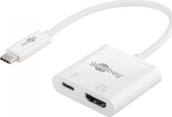 Stacja/replikator Goobay USB-C - HDMI + USB-C Biały (62110)