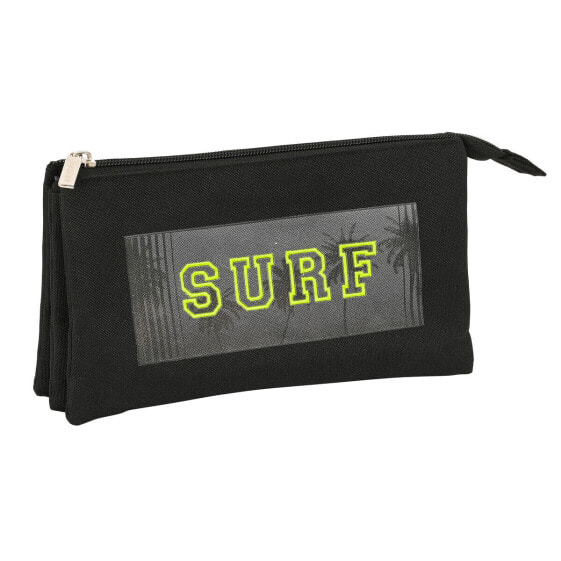 Тройной пенал Safta Surf Чёрный (22 x 12 x 3 см) для детей