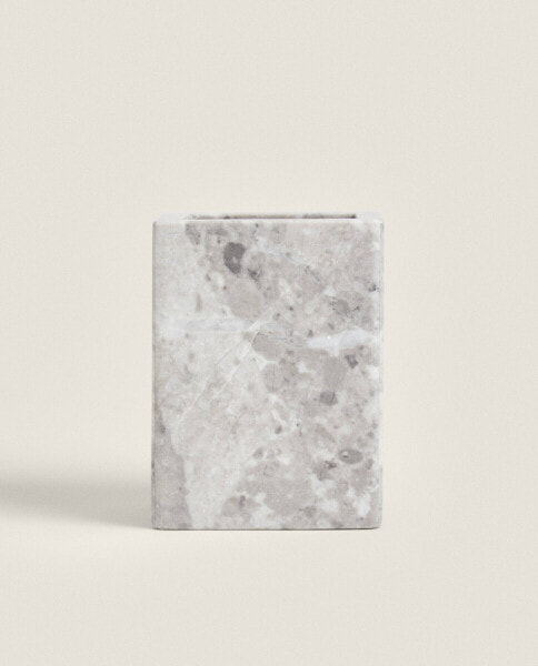 Grey marble toothbrush holder