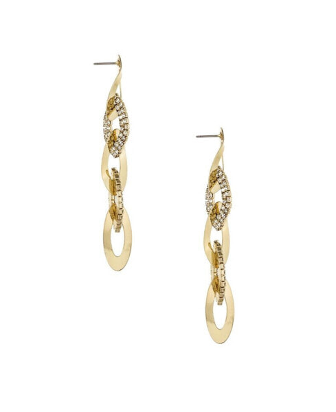 Women's 18k Gold Plated Rope Dangle Earrings