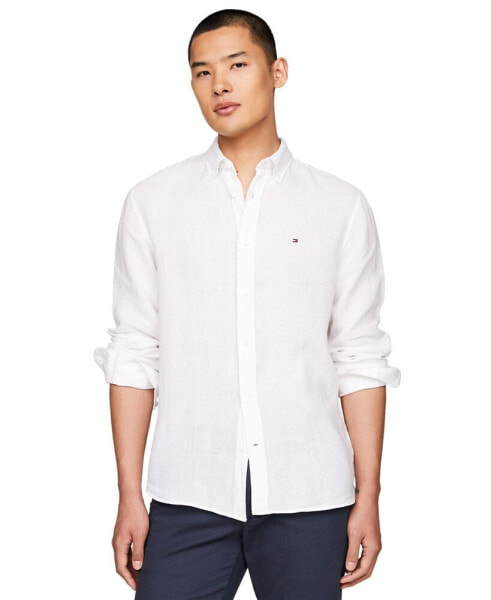 Men's Pigment-Dyed Button-Down Long Sleeve Shirt