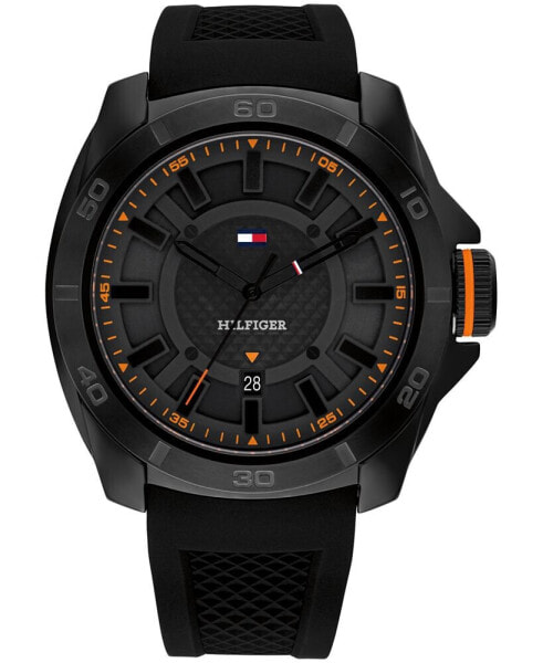 Часы и аксессуары Tommy Hilfiger Наручные часы Кварцевые с черным силиконовым браслетом 46 мм
