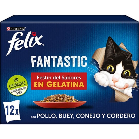 PURINA Felix Fantastic Meat Feast 85g Cat Snack 12 Units