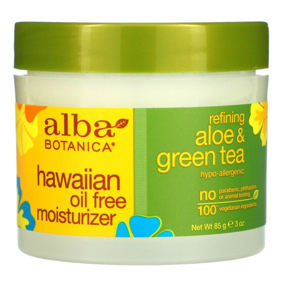 Hawaiian Oil Free Moisturizer, Refining, Aloe & Green Tea, 3 oz (85 g)