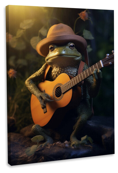 Leinwandbild Gitarren Frosch