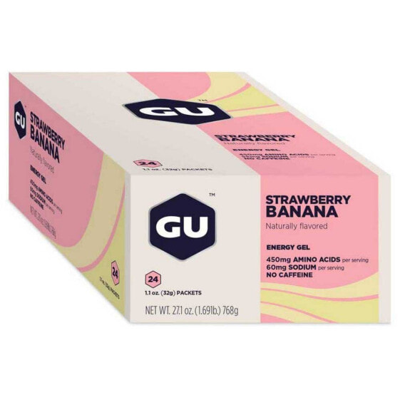 GU 24 Units Strawberry&Banana Energy Gels Box