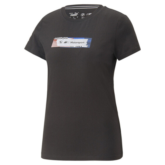 Puma Bmw Mms Statement Graphic Crew Neck Short Sleeve T-Shirt Womens Black Casua