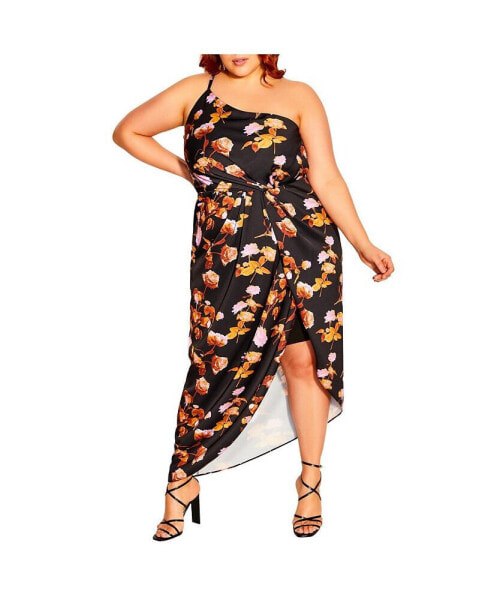 Plus Size Vivid Floral Dress