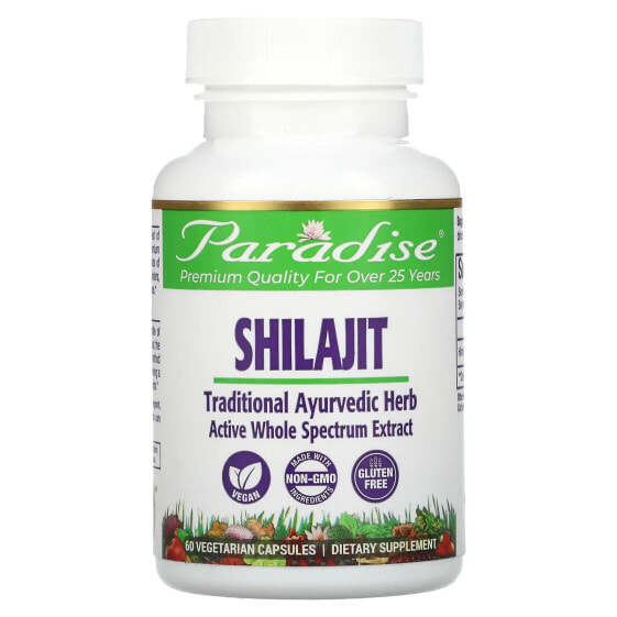 Травяные капсулы Paradise Herbs Shilajit Extract, 60 штук