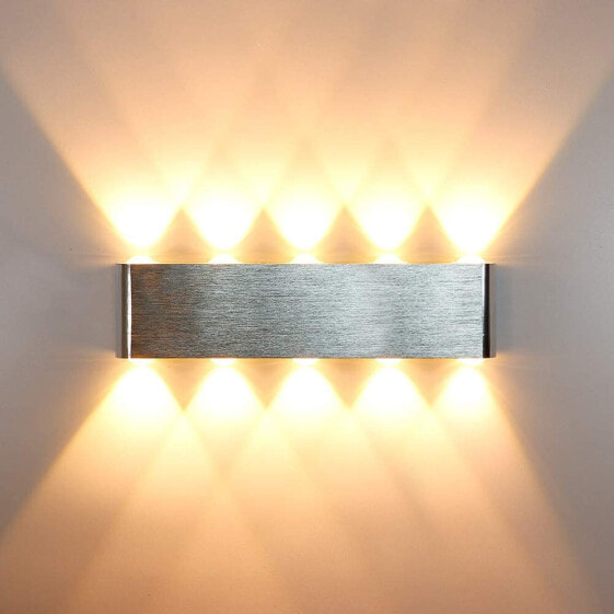 HAWEE Modern LED Wall Light Indoor Wall Lamp LED Up Down Aluminium for Bedroom, Hallway, Living Room, Stairs, KTV, 10 W White [Energy Class F]