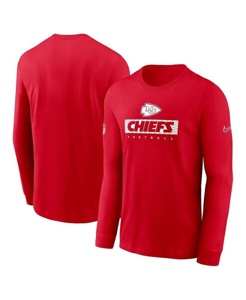 Men's Red Kansas City Chiefs Sideline Performance Long Sleeve T-Shirt