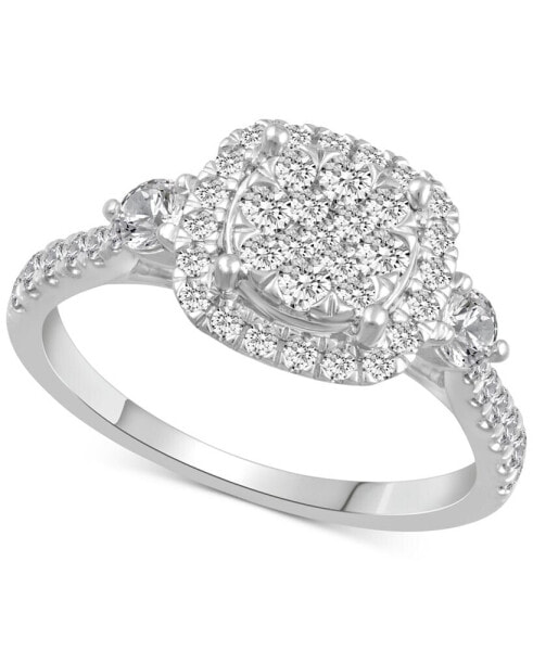 Кольцо Macy's Diamond Square Halo Cluster ENGAGEMENT