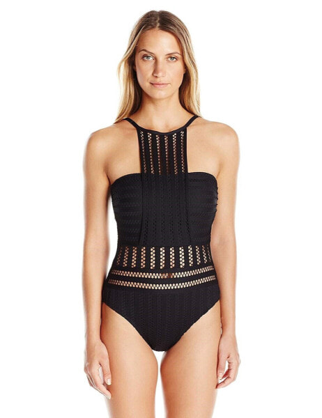 Kenneth Cole New York Tough Luxe One-Piece Swimwear Sz. L (Black) 151380