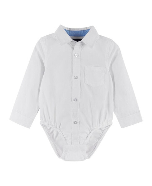 Baby Boys White Poplin Button-down Shirt