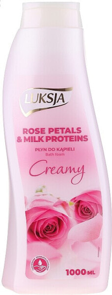 Cremiger Badeschaum Rosenblätter & Milchproteine - Luksja Creamy Rose Petals & Milk Proteins Bath Foam 900 ml