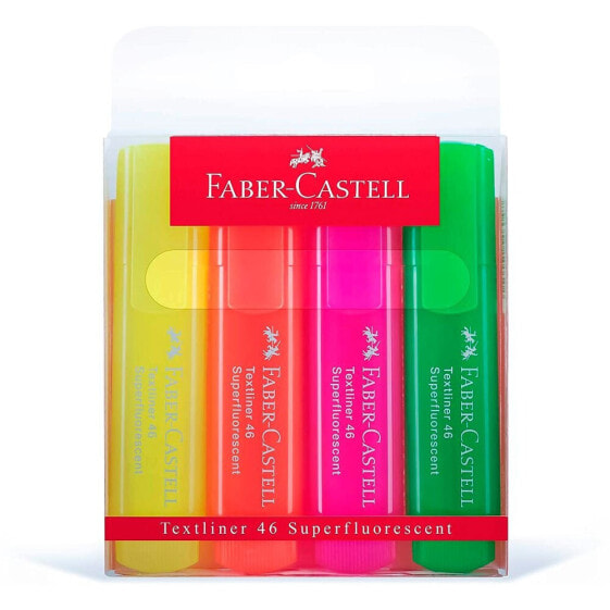 Фломастеры для детей Faber-Castell 4 маркера Fluor Classic 4-х цветов