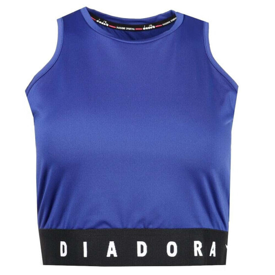 Diadora Be One Training Cropped Crew Neck Athletic Tank Top Womens Size M Casua