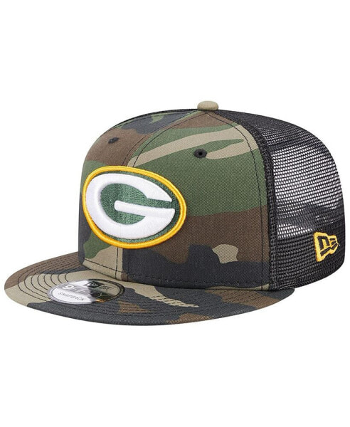 Бейсболка унисекс New Era Camo Green Bay Packers Trucker 9FIFTY Snapback Hat