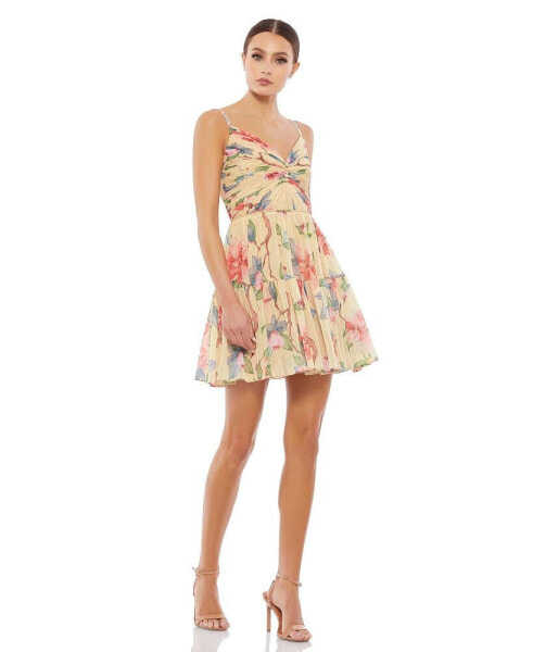 Women's Floral Button Fit & Flare Dress