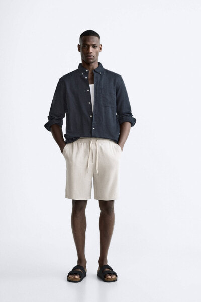 Viscose - linen bermuda shorts