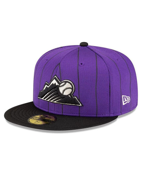 Фиолетовая кепка с козырьком New Era Colorado Rockies 2024 для мужчин