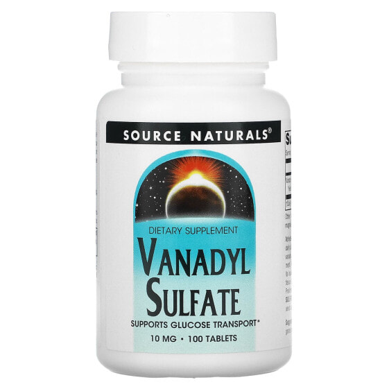Минералы ванадий серы, 10 мг, 100 таблеток, Source Naturals