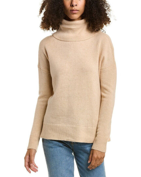 Alashan Back Zip Turtleneck Cashmere Sweater Women's Beige M