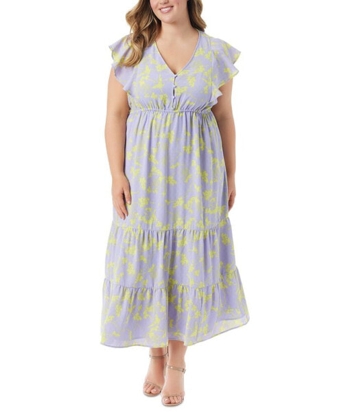 Trendy Plus Size Kariana Flutter-Sleeve Dress