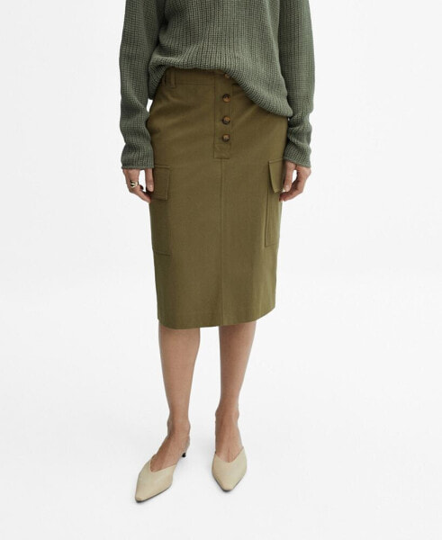 Women's Cargo Midi Skirt