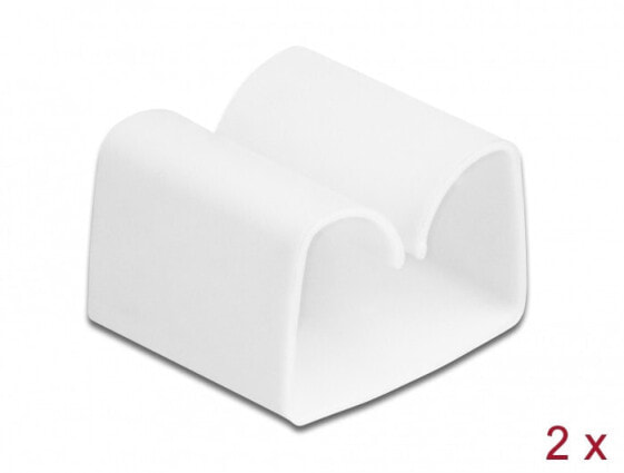 Delock 18395, Cable holder, Desk/Wall, Plastic, White