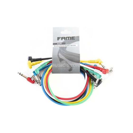 MUSIC STORE Patch Cables 0.6m Angled Pack Of 6 - Colourful