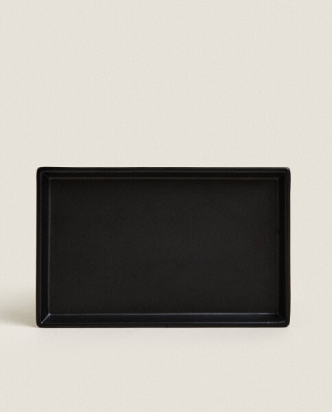 Rectangular earthenware bathroom tray