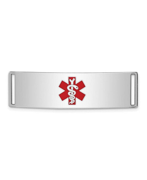 Sterling Silver Rhodium-plated Medical ID Plate Bracelet
