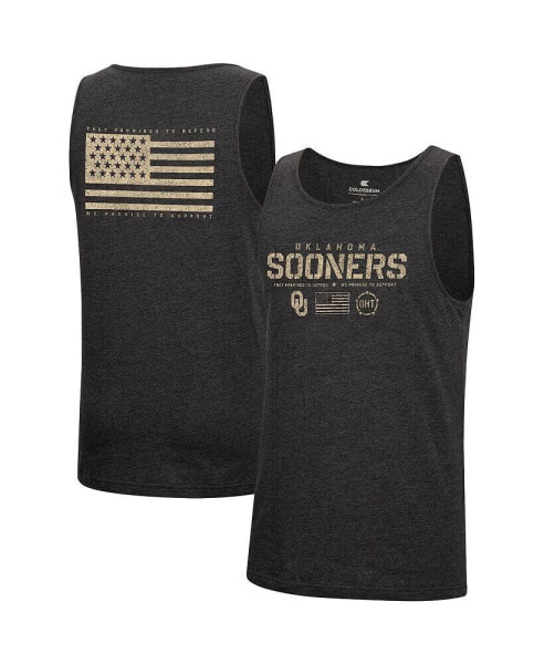 Men's Heathered Black Oklahoma Sooners Military-Inspired Appreciation OHT Transport Tank Top