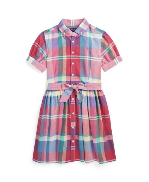 Big Girls Cotton Madras Shirtdress