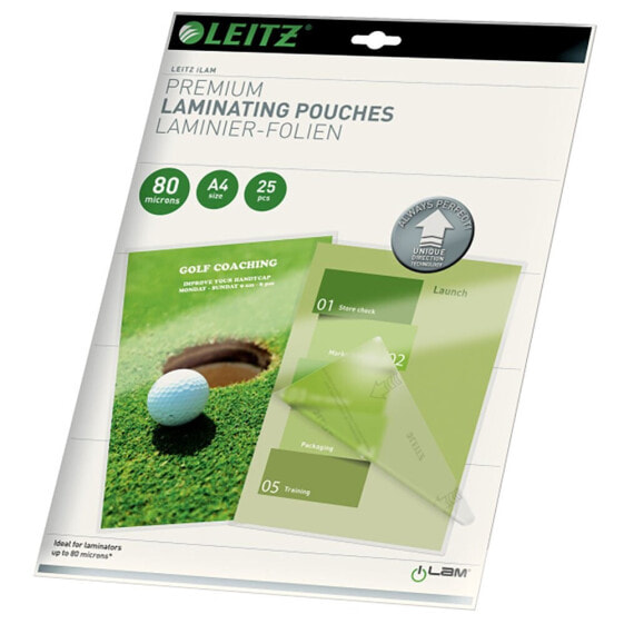 LEITZ A4 80 Microns Laminating Pouches 25 Units