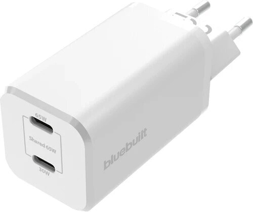 BlueBuilt Power Delivery Charger with 2 USB-C Ports 65W White